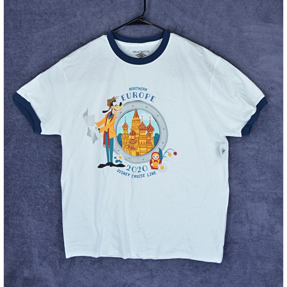 Disney White and Blue Short Sleeve Tee